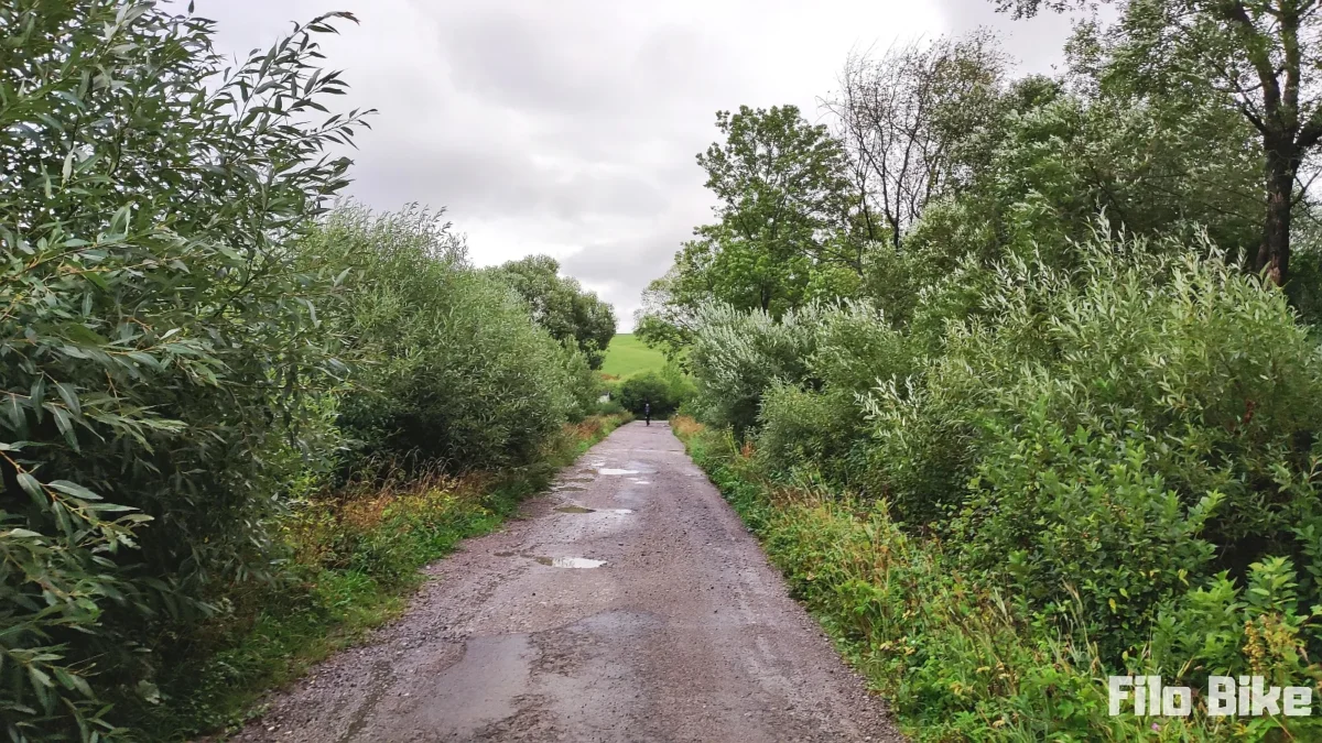 Zjazd drogą szutrową z miejscowości Malatina na Szlaku Wokół Tatr w części Słowackiej